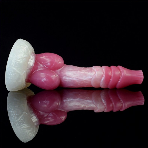 White Base pEACH Silica Gel Dildo - 07