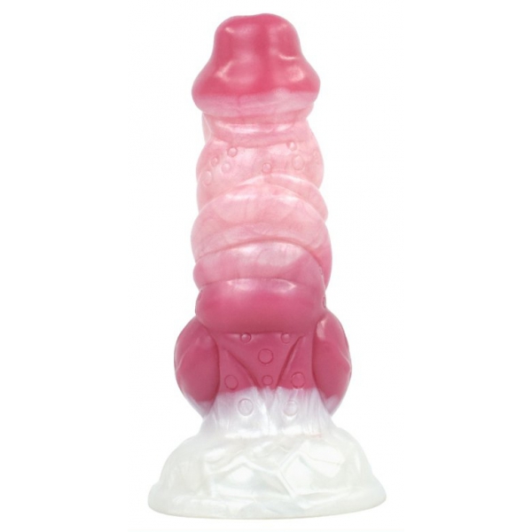 White Base Peach Silica Gel Dildo - 12