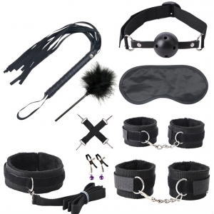 Nylon & Plush 9 pcs Bondage Kit