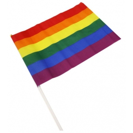 Pride Items Rainbow flag with sleeve 30 x 43cm