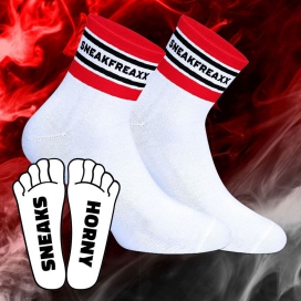 SneakFreaxx Chaussettes basses SNEAKS HORNY SHORT Blanches