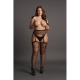 Black LACE TOP suspender belt and stockings