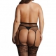 Black LACE TOP suspender belt and stockings