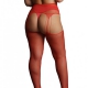 RHINESTONE Red suspender tights