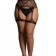 GARTERBELT Fishnet Suspender Belt Black