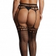 Fishnet stockings and garter belt OPEN DESIGN Black