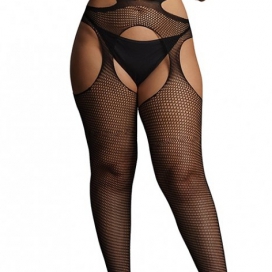 Le Désir Tights Large Size STRAPPY Black