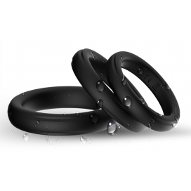 Set di 3 cockring in silicone nero