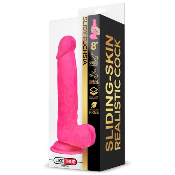 Dildo Deslizante Realista 15 x 4cm Pénis Rosa