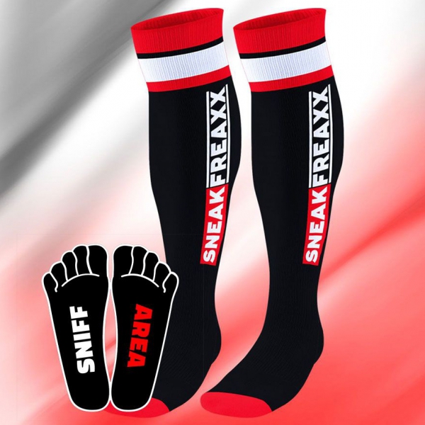 Calcetines altos Sneak Freaxx Negro-Rojo