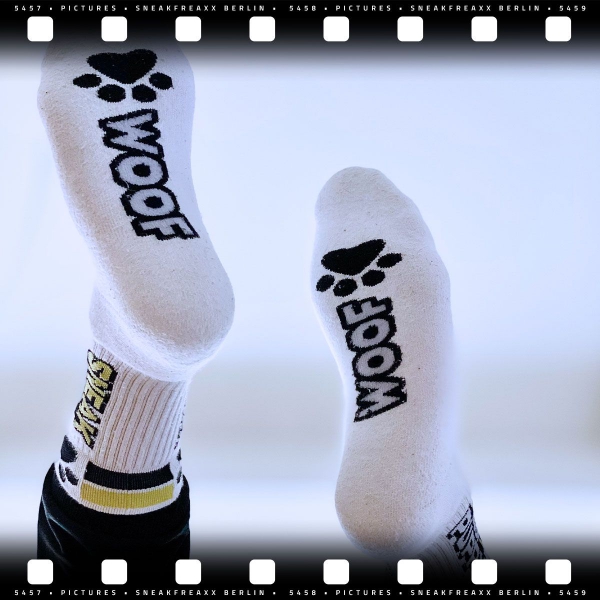 Calcetines Woof Puppy Blanco-Amarillo