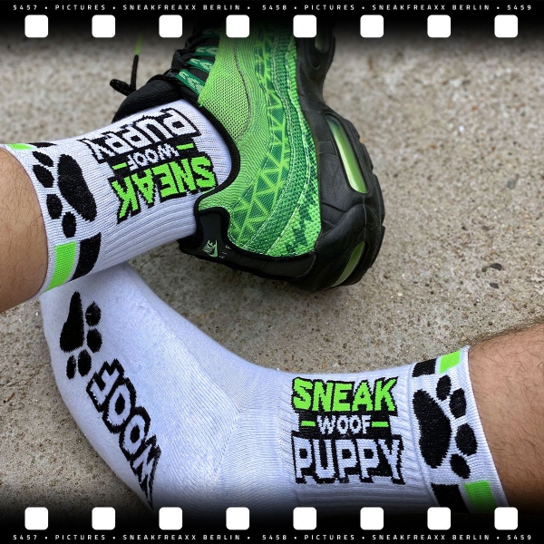 Calcetines SNEAKFREAXX PUPPY NEON Blanco-Verde