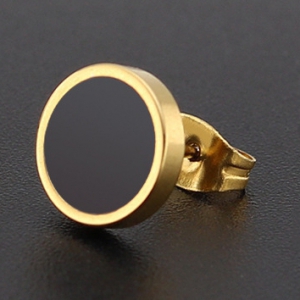 Malejewels Pendiente GOTAS DE ACEITE Oro-Negro