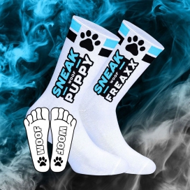 Sneak Woof Puppy Socks Blue