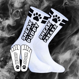 SNEAKFREAXX PUPPY Socken Weiß-Schwarz