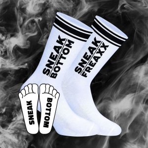 SneakFreaxx Chaussettes Socken Sneak Bottom Blanc-Noir