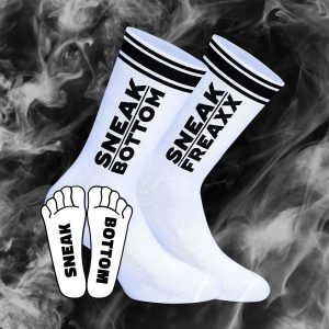 SneakFreaxx Socken Socken Sneak Bottom Weiß-Schwarz