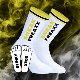 SneakFreaxx STINKY SOXX Socks White-Yellow