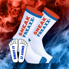 SneakFreaxx SNIFF IT 2 Socks White-Orange-Blue