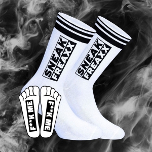 SneakFreaxx Calcetines FUCK ME Blanco-Negro