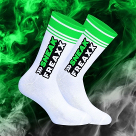 SneakFreaxx BIG STRIPE Socks White-Green