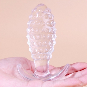 ClearlyHorny Plug Transparent Dotted Pine L 9 x 3.5cm