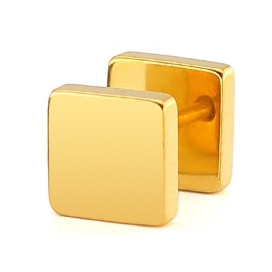 Malejewels Stainless Square Earring Stud GOLD