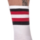 HALF SOCKS Stripes White Black Red