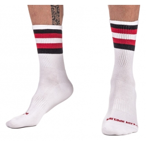 Barcode Berlin HALF SOCKS Stripes Socken Weiß Schwarz Rot