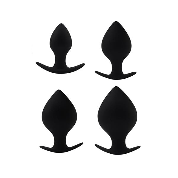 Set of 4 Black Spade Silicone Plugs