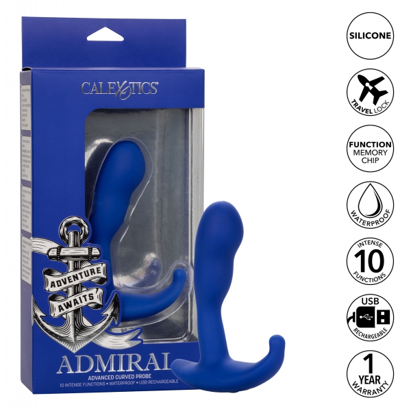 Stimolatore prostatico avanzato Admiral curvo 11 x 3 cm