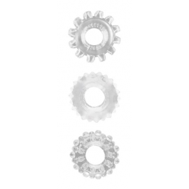 GK Power Set of 3 GEAR UP Transparent Soft Cockrings