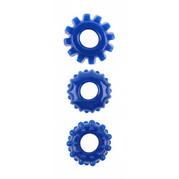 Set di 3 molle per Cockring Gear Up Blu