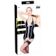 Suspender belt VINYL BASQUE BAND Black-White