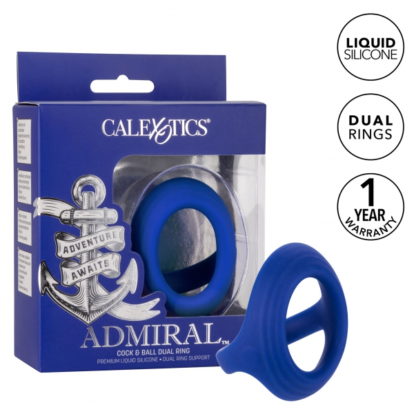 Admiral Cock Ball Dual Ring Blue
