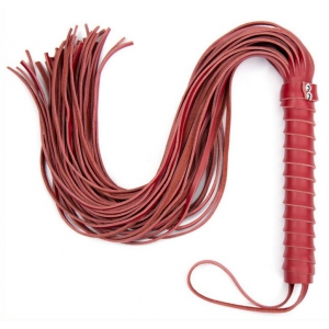Correct Me Prop Show Scatter Whip - Real Leather RED