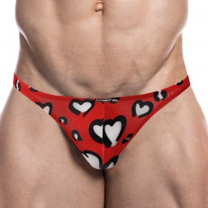 CUT4MEN Sexy slip brasiliani con cuori rossi