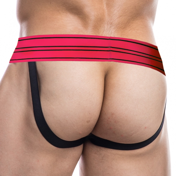 Jockstrap Rugby Zwart-Roze neon