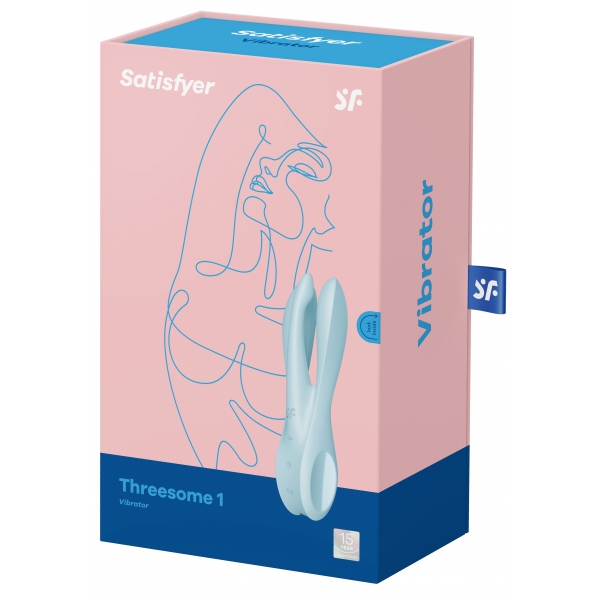 Stimolatore clitorideo vibrante Threesome 1 Satisfyer Blu