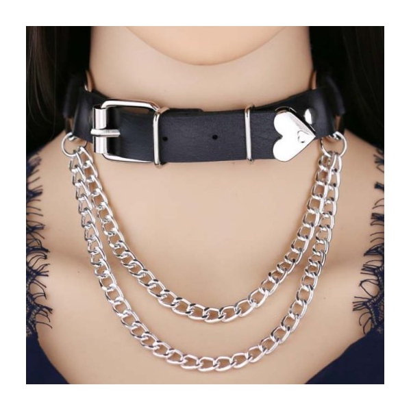 Love Chain Collarbone Necklace BLACK