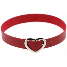 Joy Jewels Heart Button Collar RED