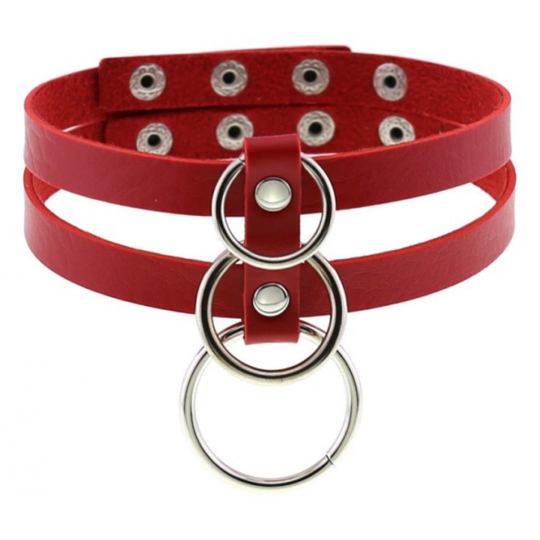 Collana Tri Anelli Rosso