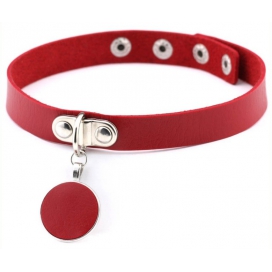 Round Moon Necklace Red