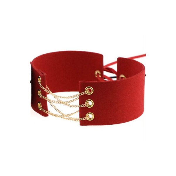 Coral Fleece Binding Collar - Golden RED