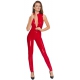 Vinil Total Zip V Jumpsuit Vermelho