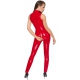 Vinil Total Zip V Jumpsuit Vermelho