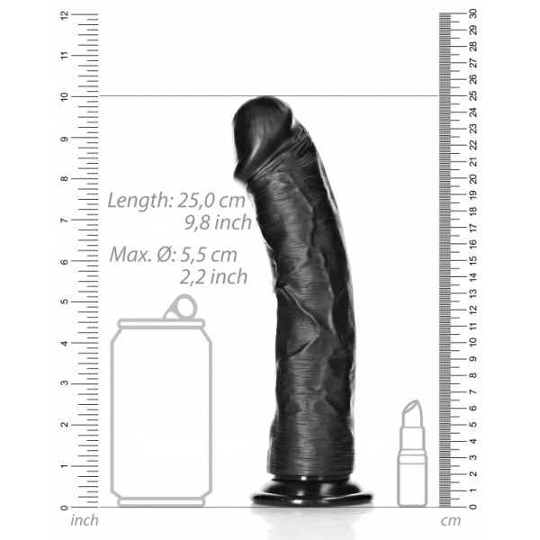 Dildo Curved Strong 23 x 5.5cm Black