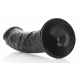 RealRock Curved Saugnapf-Dildo 20 x 4.6cm Schwarz