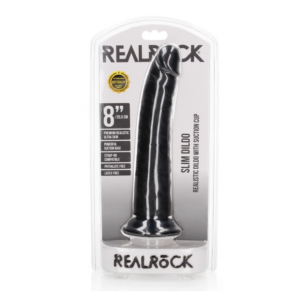 Dildo Slim RealRock 20 x 4,6cm Preto