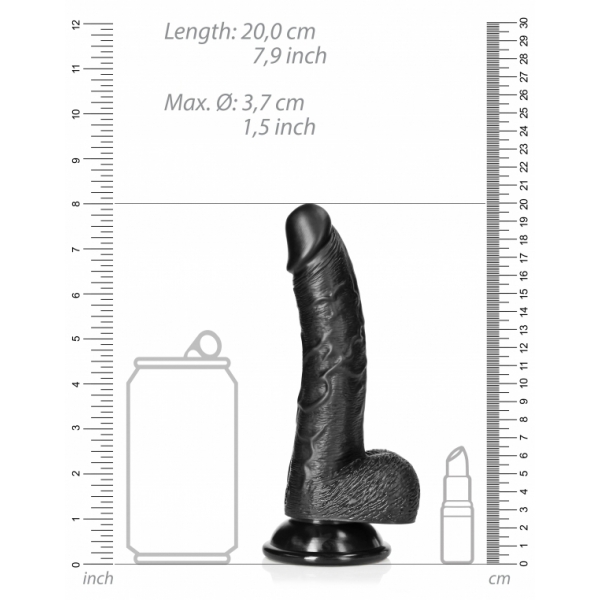 Dildo Curvo Kurt 15 x 3,7cm Preto